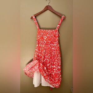 American Living Girls Red & White Floral Dress | Youth Size 12 | Lined